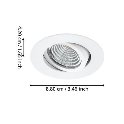 Eglo - К-кт 3xLED Димируема лампа 3xLED/6W/230V бял