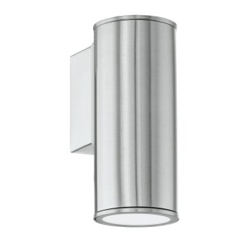 Eglo 33581 - LED RGBW димируемо външно стенно осветително тяло RIGA 1xGU10/5W/230V 2700-6500K IP44 матов хром
