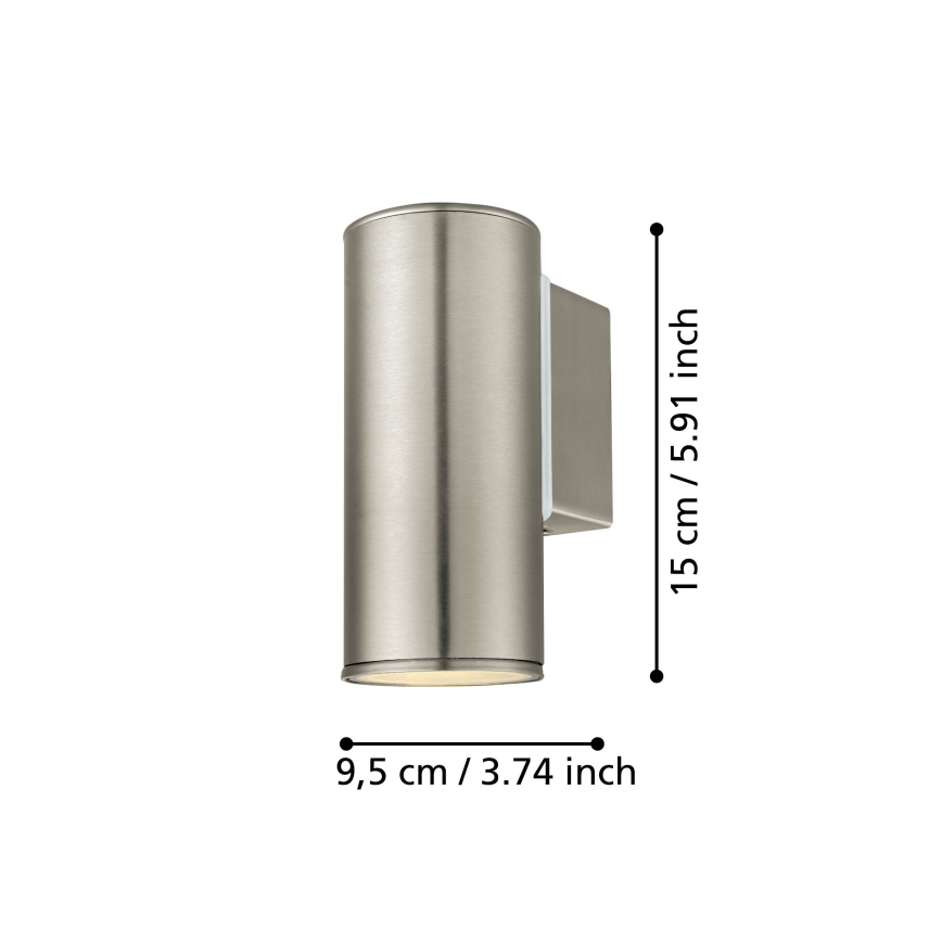 Eglo 33581 - LED RGBW димируемо външно стенно осветително тяло RIGA 1xGU10/5W/230V 2700-6500K IP44 матов хром