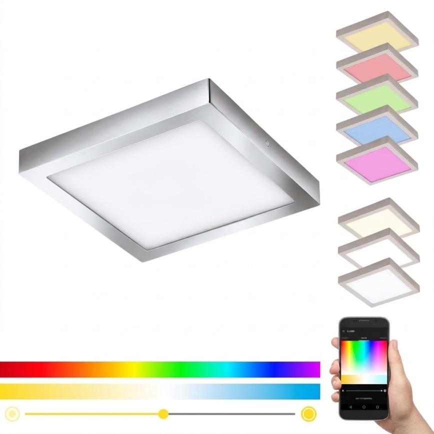 Eglo 33668-LED RGBW Димируемо осветително тяло за баня FUEVA-C 21W/230V 2700-6500K 30x30cm IP44
