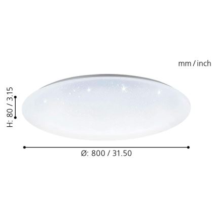 Eglo 33669 - LED RGBW Димируем плафон TOTARI-C LED/43W/230V 2700-6500K бял + дистанционно управление