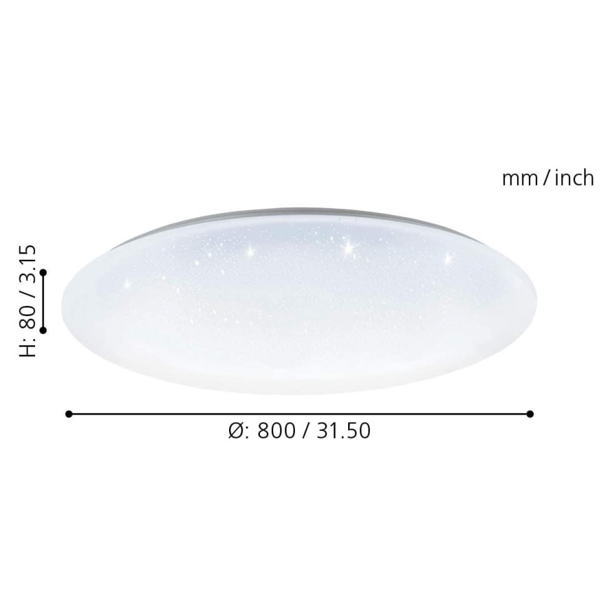 Eglo 33669 - LED RGBW Димируем плафон TOTARI-C LED/43W/230V 2700-6500K бял + дистанционно управление