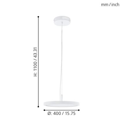 Eglo 33675 - LED RGBW Димируем пендел CERIGNOLA-C LED/21W/230V 2700-6500K + дистанционно управление