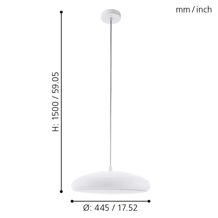 Eglo 33765 - LED RGBW Димируем пендел RIODEVA-C LED/27W/230V 2700-6500K бял