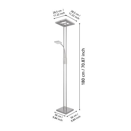 Eglo 33817 - LED Димируем сензорен лампион SOLANO LED/30W/230V + LED/4W