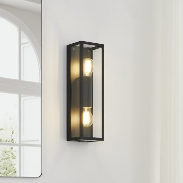 Eglo 33856 - Външно стенно осветително тяло ALAMONTE 2xE27/60W/230V IP44 черно