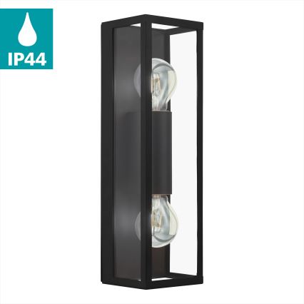 Eglo 33856 - Външно стенно осветително тяло ALAMONTE 2xE27/60W/230V IP44 черно