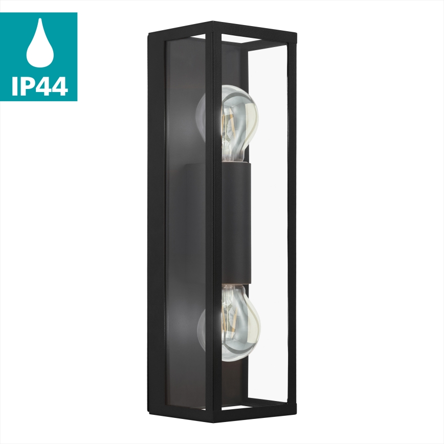 Eglo 33856 - Външно стенно осветително тяло ALAMONTE 2xE27/60W/230V IP44 черно