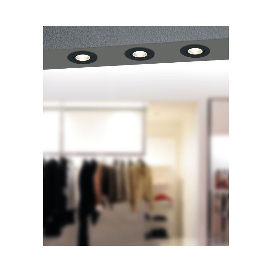 Eglo - LED Димируема лампа за вграждане/6W/230V черен