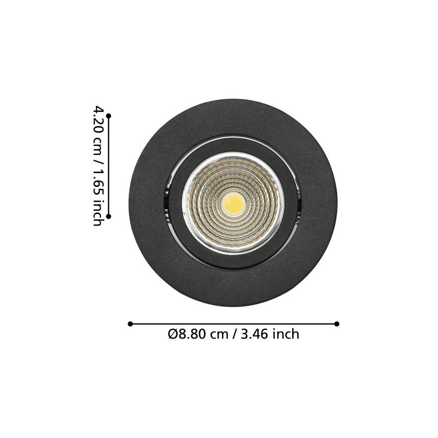 Eglo - LED Димируема лампа за вграждане/6W/230V черен