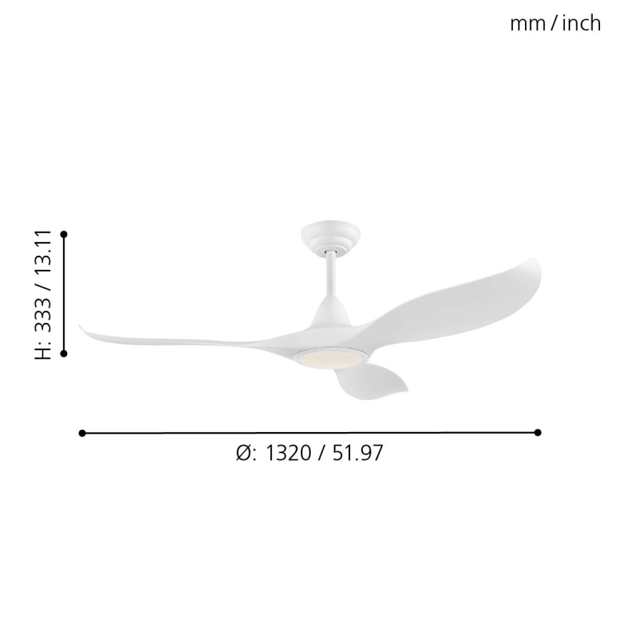 Eglo - LED Вентилатор за таван LED/15W/230V + дистанционно управление