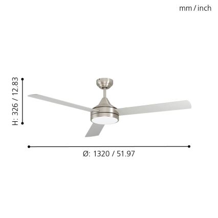 Eglo - LED Вентилатор за таван LED/20W/230V + дистанционно управление