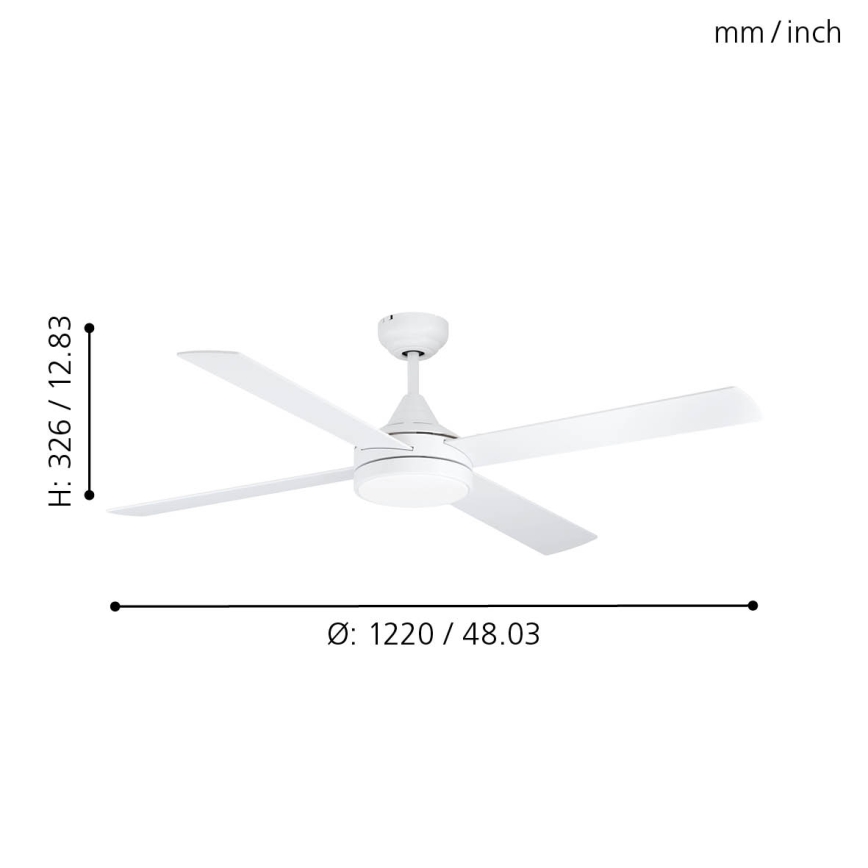 Eglo - LED Вентилатор за таван LED/20W/230V 3000/4000/5000K + дистанционно управление бял