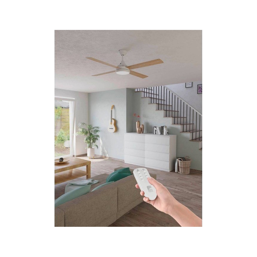 Eglo - LED Вентилатор за таван LED/20W/230V 3000/4000/5000K + дистанционно управление бял