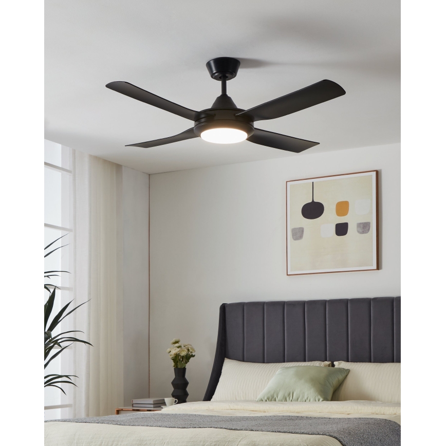 Eglo - LED Вентилатор за таван LED/20W/230V черен + дистанционно управление