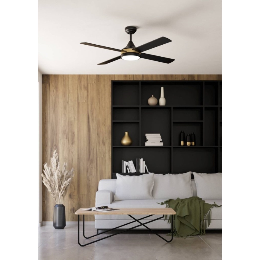 Eglo - LED таванен вентилатор LED/19W/230V 3000/4000/5000K pr. 122 cm черен + дистанционно управление