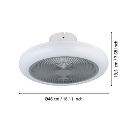 Eglo - LED Димируем таванен вентилатор LED/25,5W/230V сив + дистанционно управление