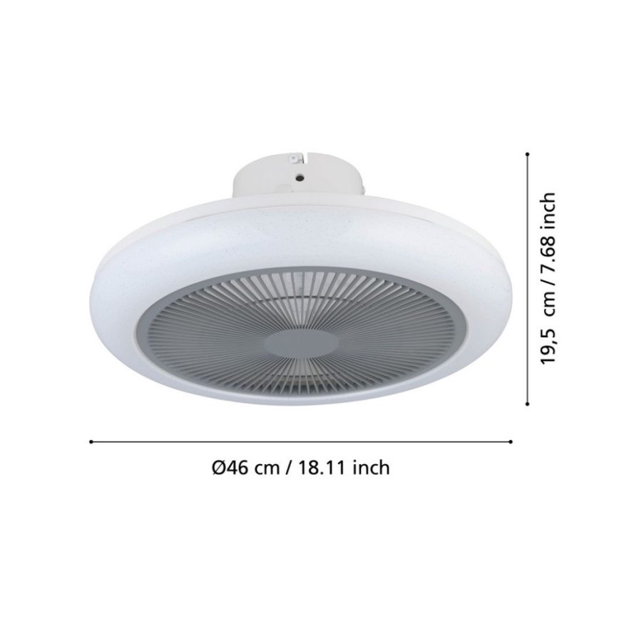 Eglo - LED Димируем таванен вентилатор LED/25,5W/230V сив + дистанционно управление
