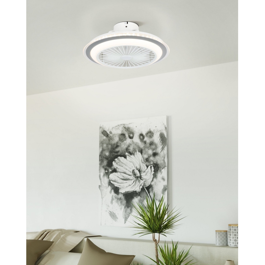 Eglo - LED Димируем таванен вентилатор LED/25,5W/230V бял/сив 2700-6500K + дистанционно управление
