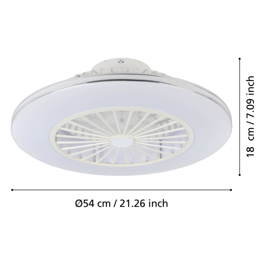 Eglo - LED димируем таванен вентилатор 3xLED/12,6W/230V Ø 55 cm бял + дистанционно управление