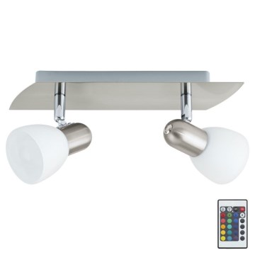 Eglo 35374 - LED RGB Димируем спот ENEA-C 2xE14/4W/230V + дистанционно
