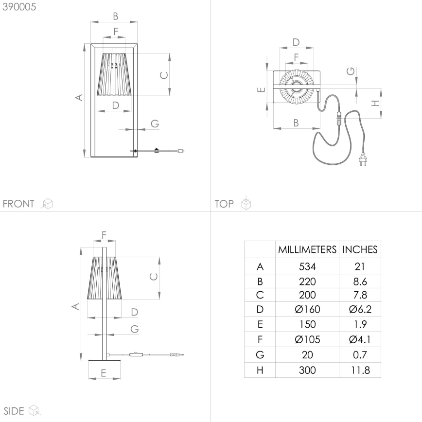 Eglo - Настолна лампа 1xE27/40W/230V черен