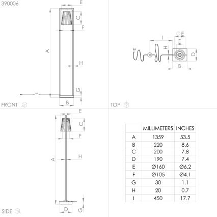 Eglo - Лампион 1xE27/40W/230V черен