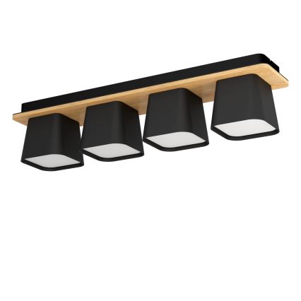 Eglo - Плафон 4xE27/40W/230V черен/кафяв