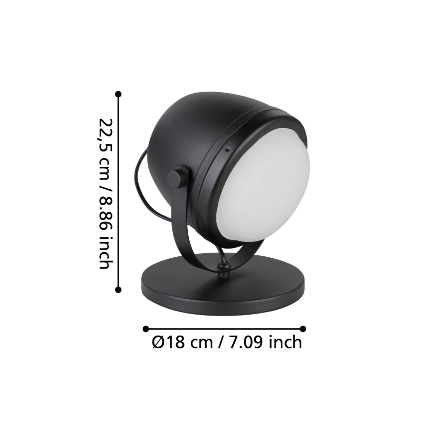 Eglo - Настолна лампа 1xE27/28W/230V черен