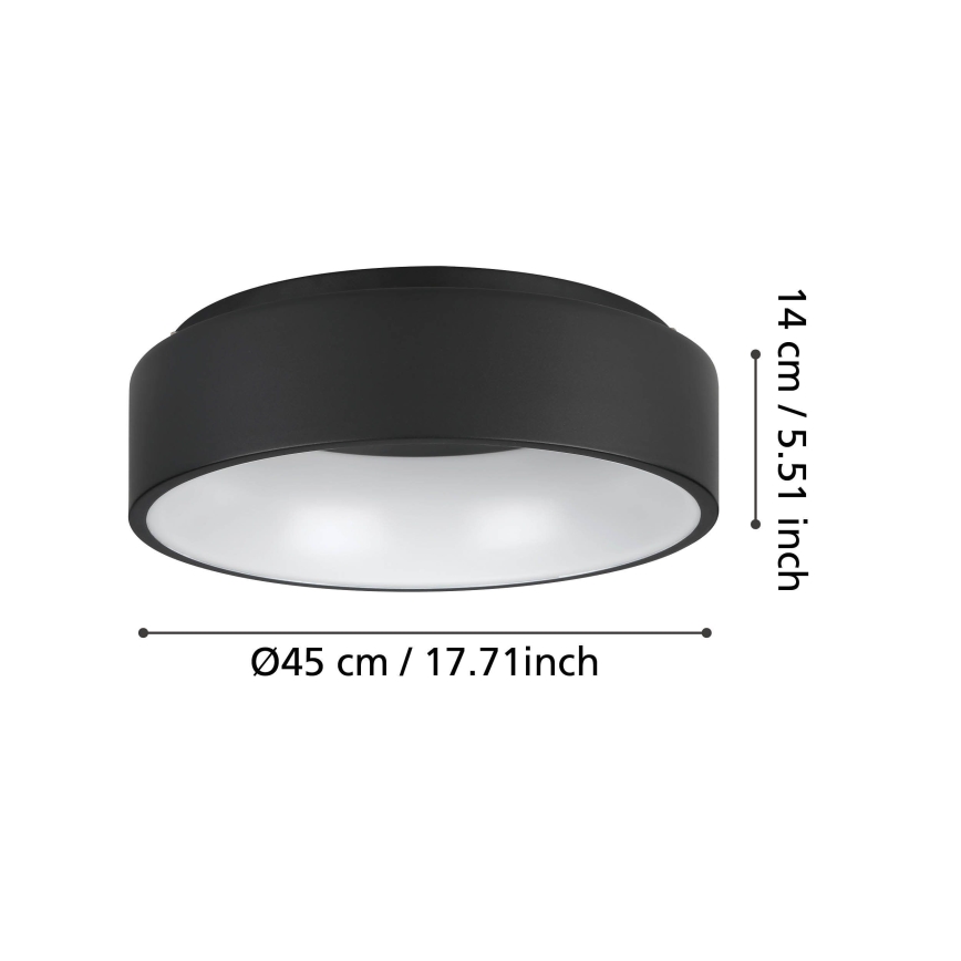 Eglo - LED Димируем плафон LED/25,5W/230V 3000K черен