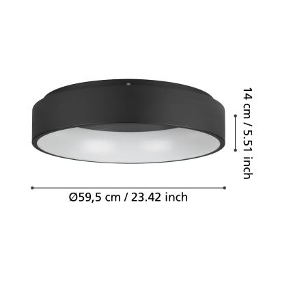 Eglo - LED Димируем плафон LED/35,2W/230V 3000K черен