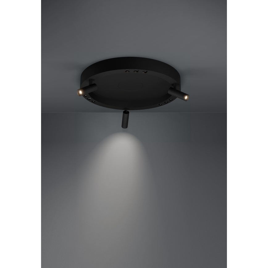 Eglo - LED Димируем плафон 3xLED/8W/230V + 3xLED/8,5W 3000K черен + дистанционно управление