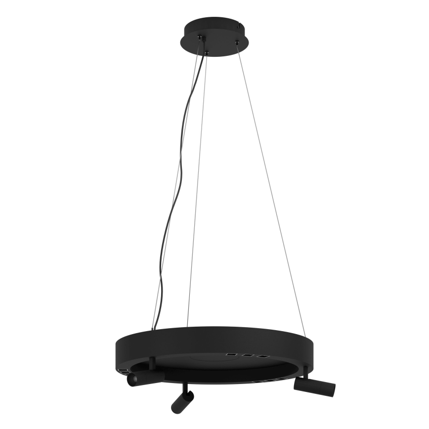 Eglo - LED Димируем пендел 3xLED/8W/230V + 3xLED/8,5W 3000K черен + дистанционно управление