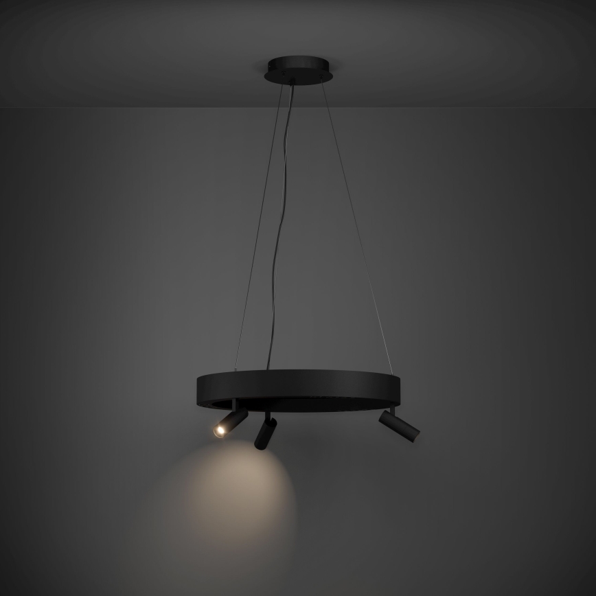 Eglo - LED Димируем пендел 3xLED/8W/230V + 3xLED/8,5W 3000K черен + дистанционно управление