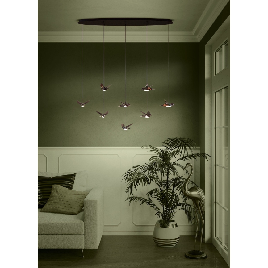 Eglo - LED Димируем пендел 8xLED/4,2W/230V 3000K черен