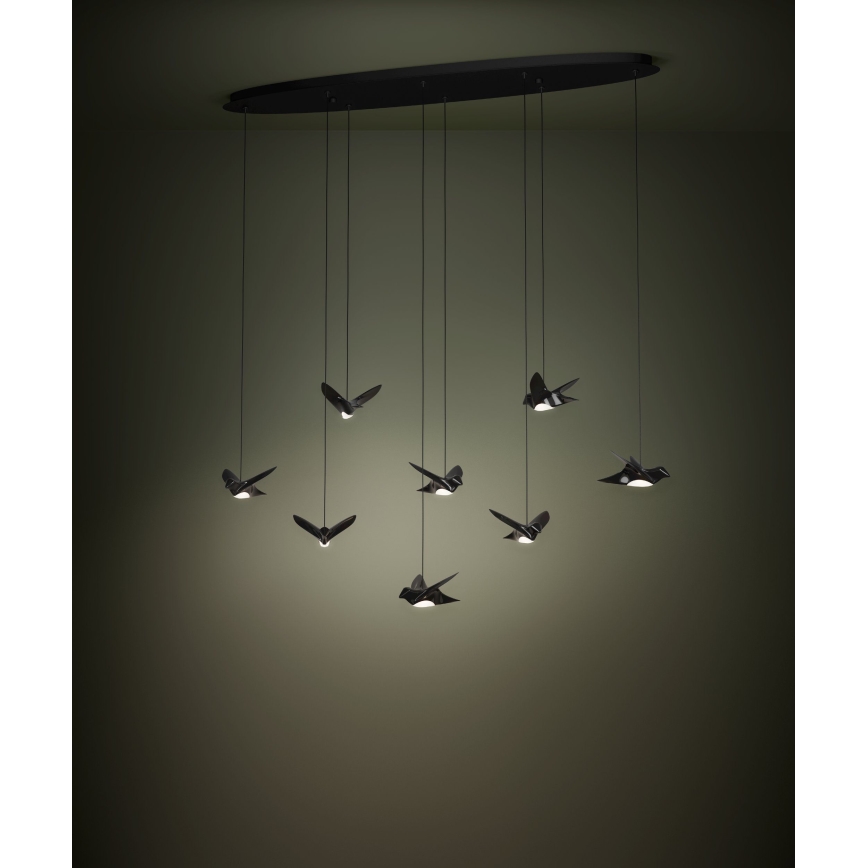 Eglo - LED Димируем пендел 8xLED/4,2W/230V 3000K черен