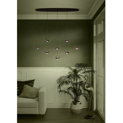 Eglo - LED Димируем пендел 8xLED/4,2W/230V 3000K черен