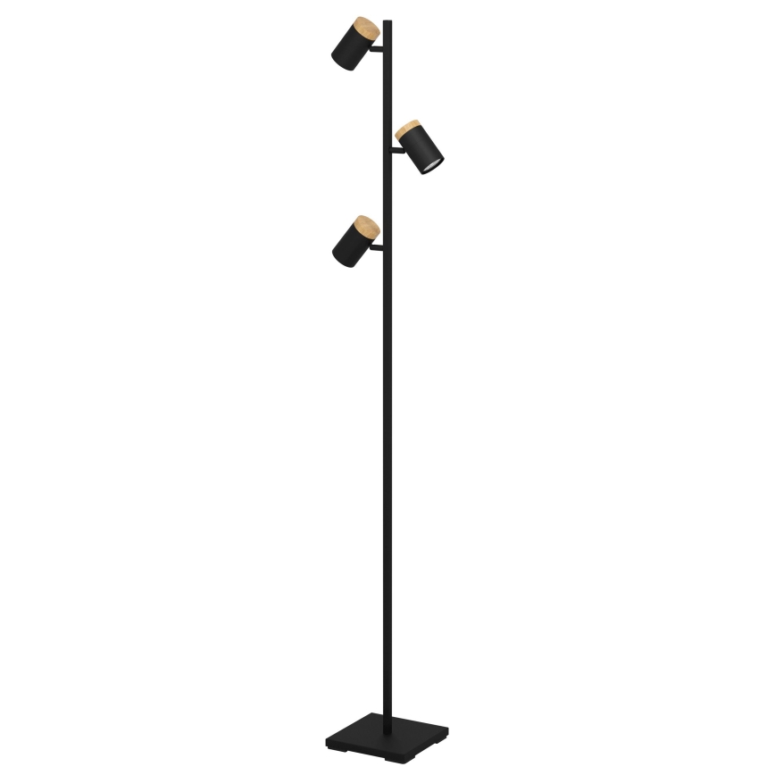 Eglo - LED Лампион 3xGU10/4,5W/230V 3000K черен/кафяв