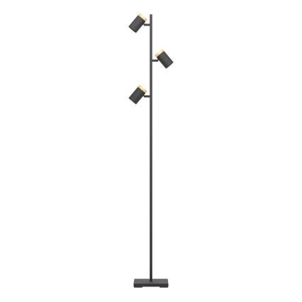 Eglo - LED Лампион 3xGU10/4,5W/230V 3000K черен/кафяв