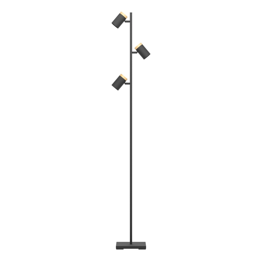 Eglo - LED Лампион 3xGU10/4,5W/230V 3000K черен/кафяв