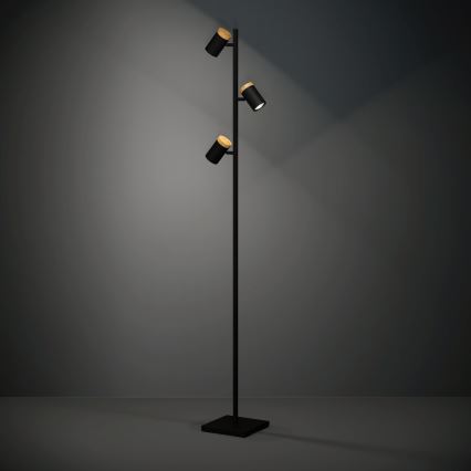 Eglo - LED Лампион 3xGU10/4,5W/230V 3000K черен/кафяв