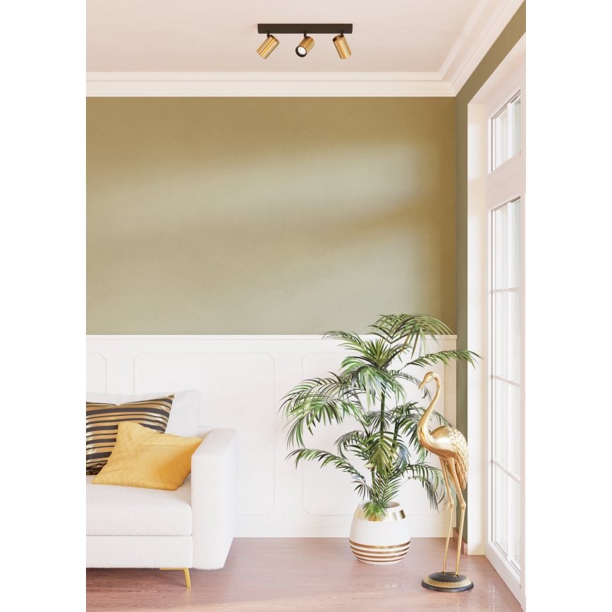 Eglo - LED Спот 3xGU10/4,5W/230V 3000K черен/златист