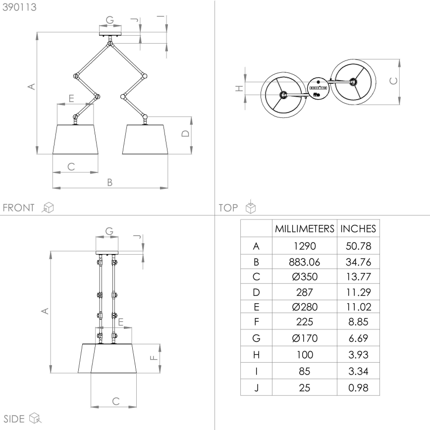 Eglo - Висящ полилей 2xE27/40W/230V черен