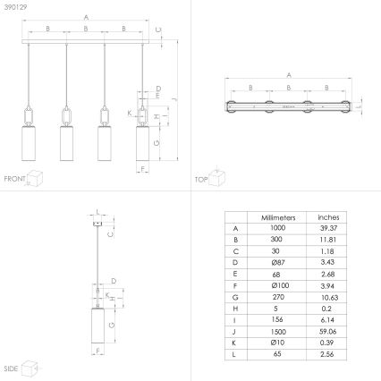 Eglo - Пендел 4xE27/40W/230V лъскав хром