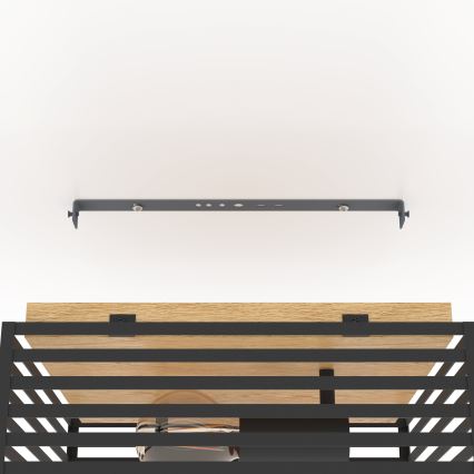 Eglo - Плафон 2xE27/40W/230V черен/кафяв