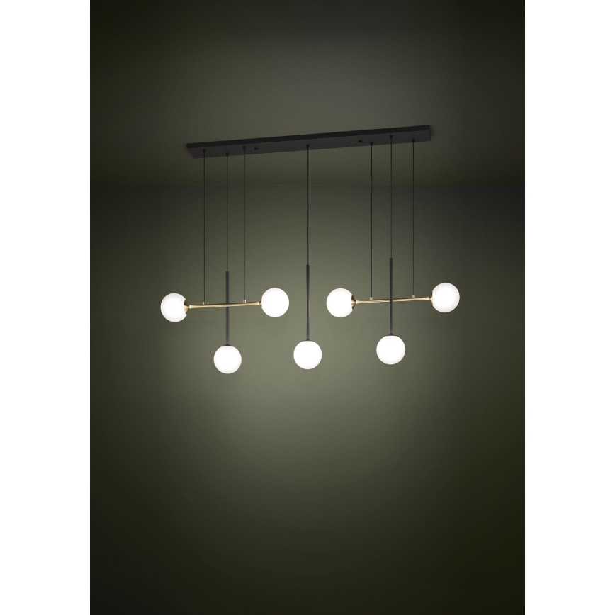 Eglo - Пендел 7xE14/40W/230V златист/черен