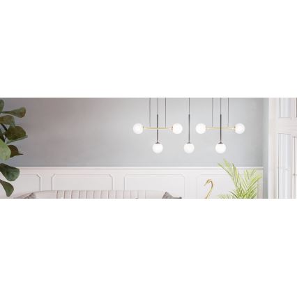 Eglo - Пендел 7xE14/40W/230V златист/черен