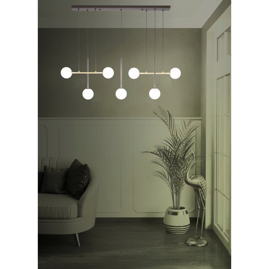 Eglo - Пендел 7xE14/40W/230V златист/черен