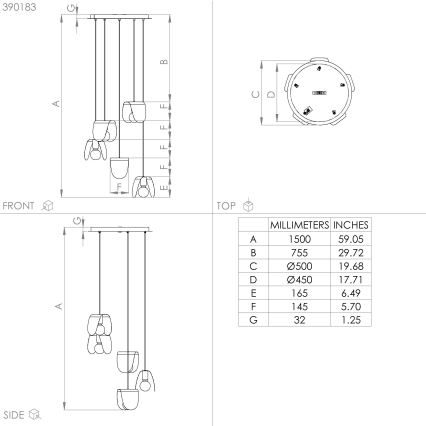 Eglo - Пендел 5xE27/40W/230V черен/златист