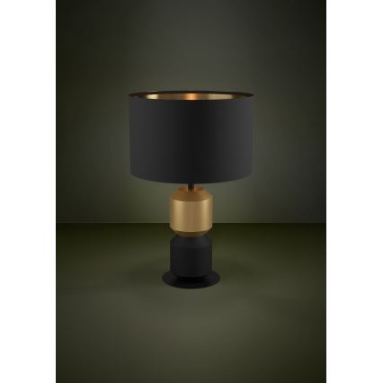 Eglo - Настолна лампа 1xE27/40W/230V черен/златист